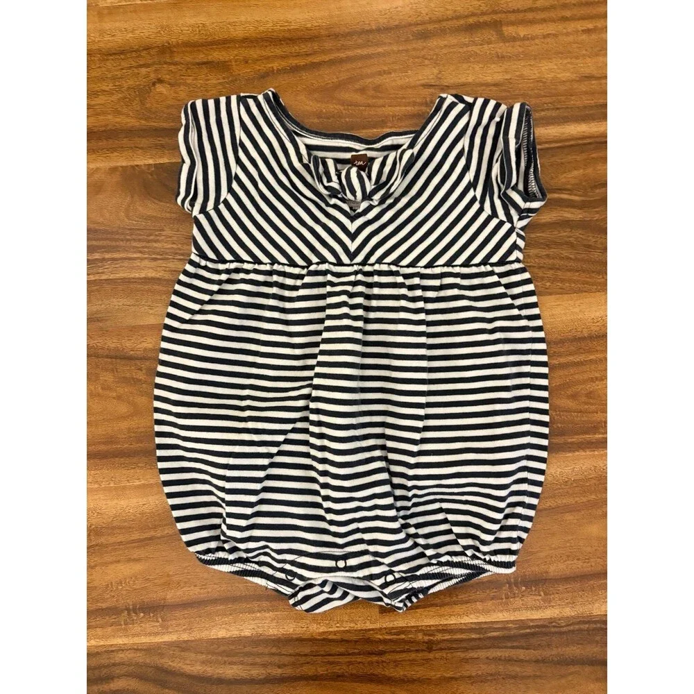 Tea Collection Navy/White Bubble Romper, size 12-18 months